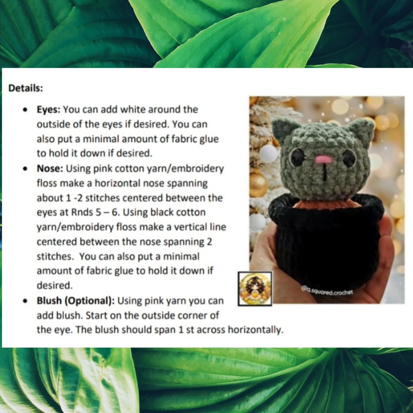 No Sew Cora the Cat Cactus Crochet Pattern