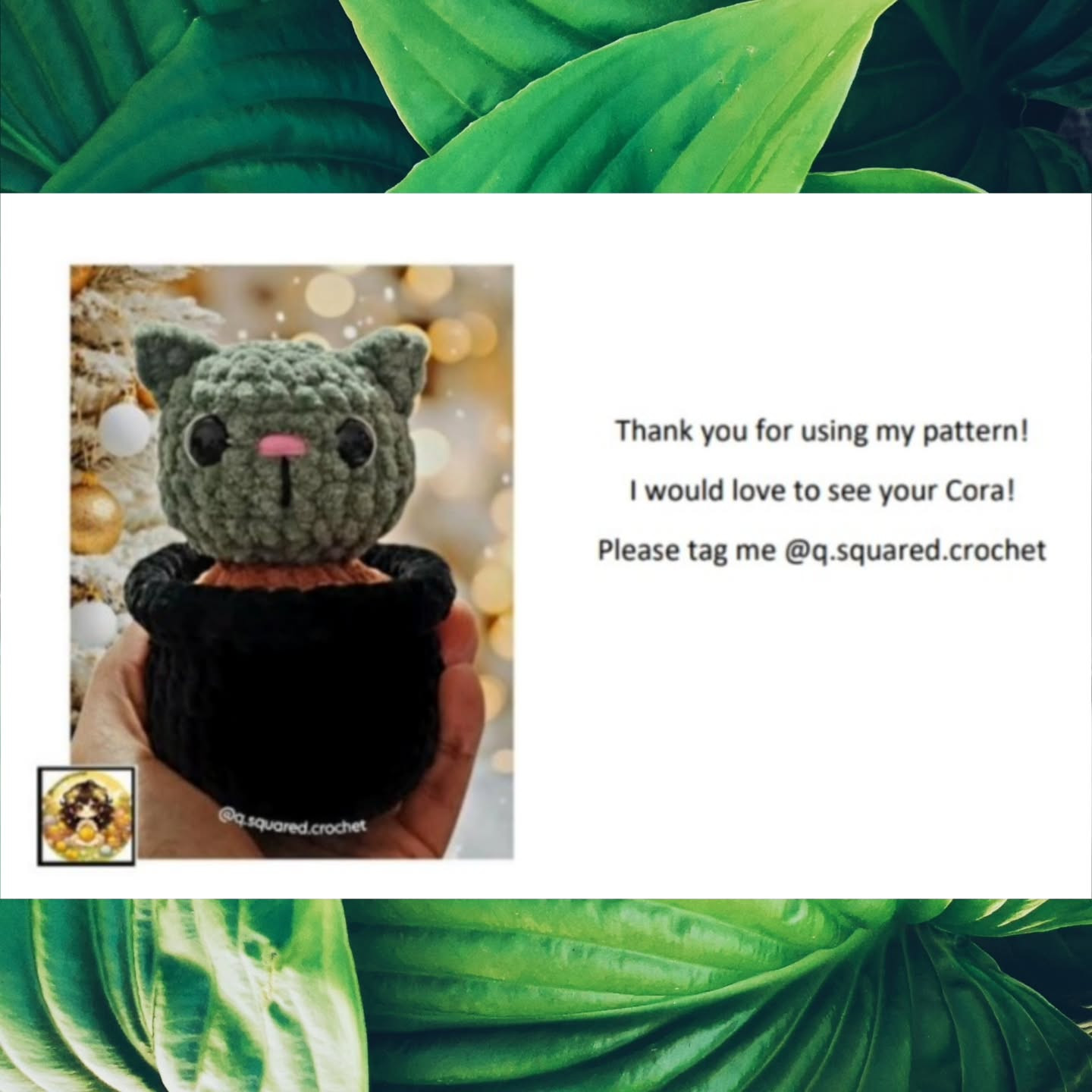 No Sew Cora the Cat Cactus Crochet Pattern