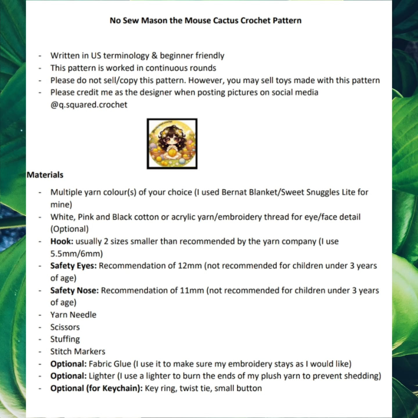 No Sew Mason the Mouse Cactus Crochet Pattern Guide
