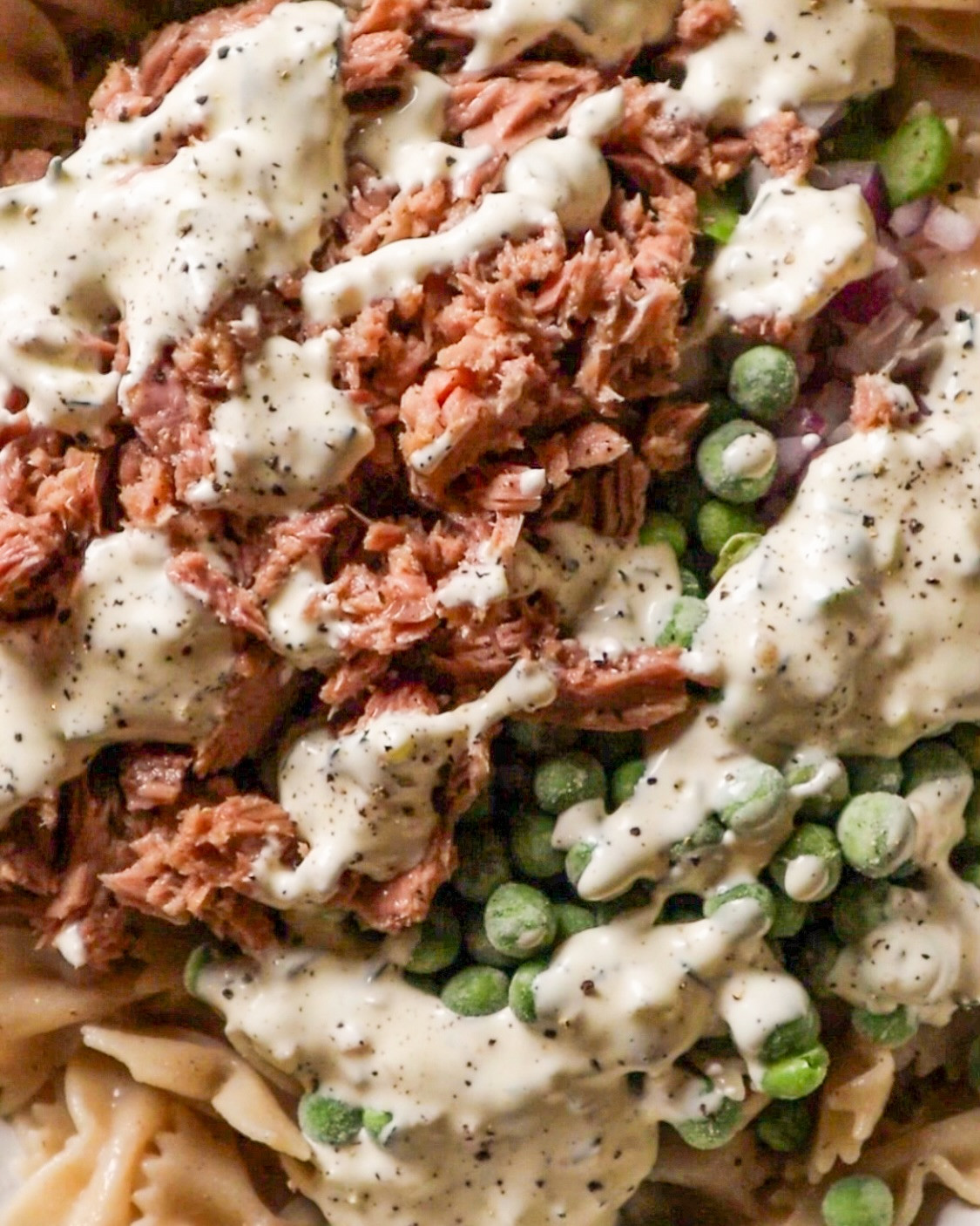Nostalgic Tuna Pasta Delight with Creamy Dill Dressing