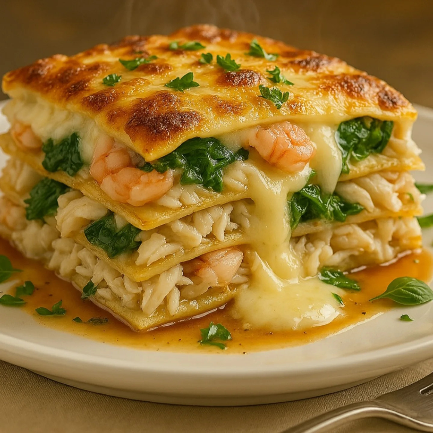 Ocean's Delight: Shrimp & Crab Alfredo Lasagna