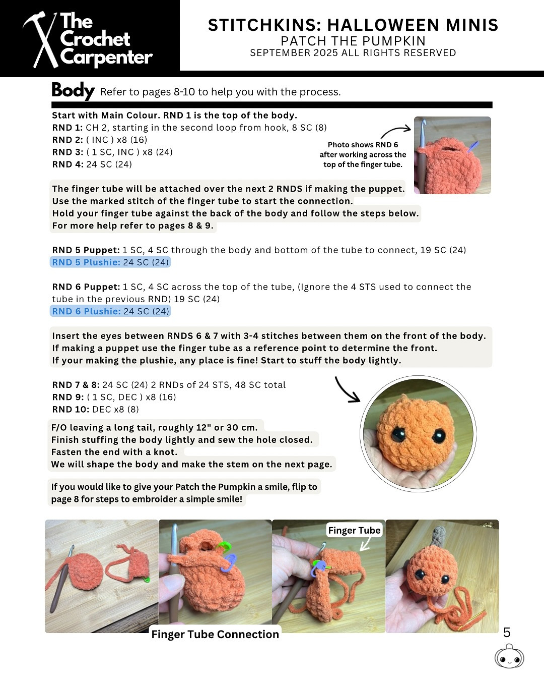 Patch the Pumpkin: Cozy Crochet Finger Puppet Delight