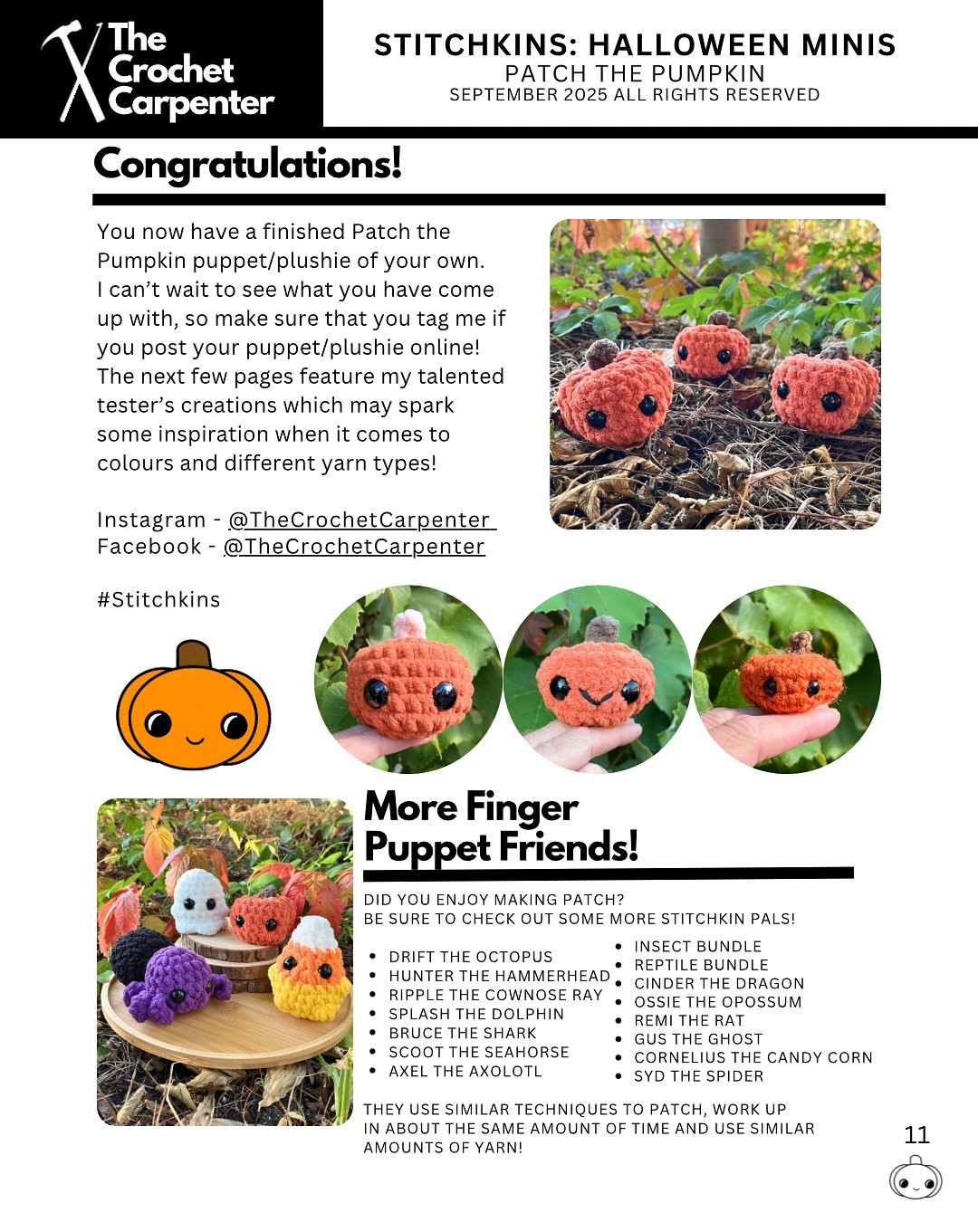 Patch the Pumpkin: Cozy Crochet Finger Puppet Delight