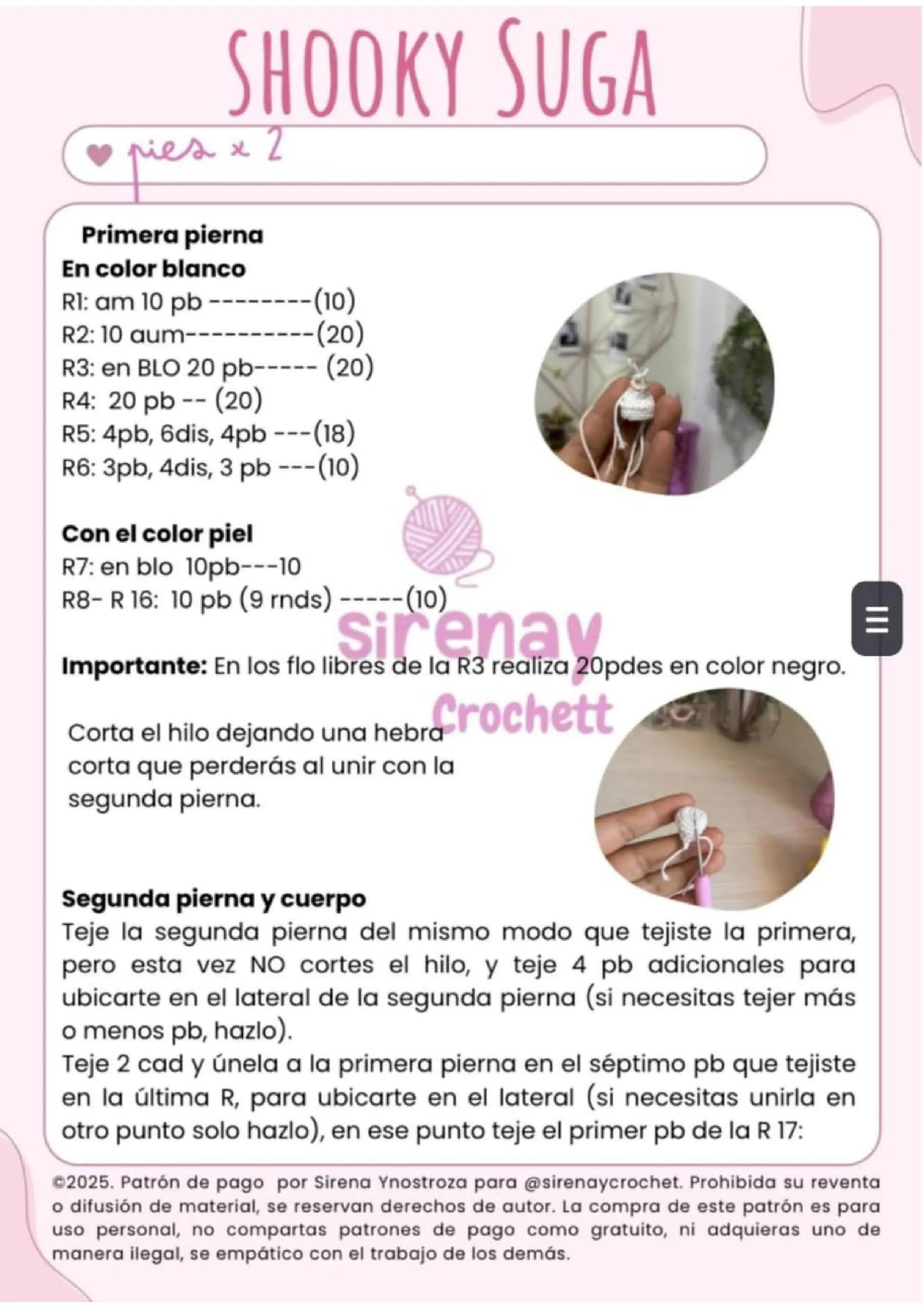 Patrón de amigurumi de muñeco con capucha marrón y pelo azul