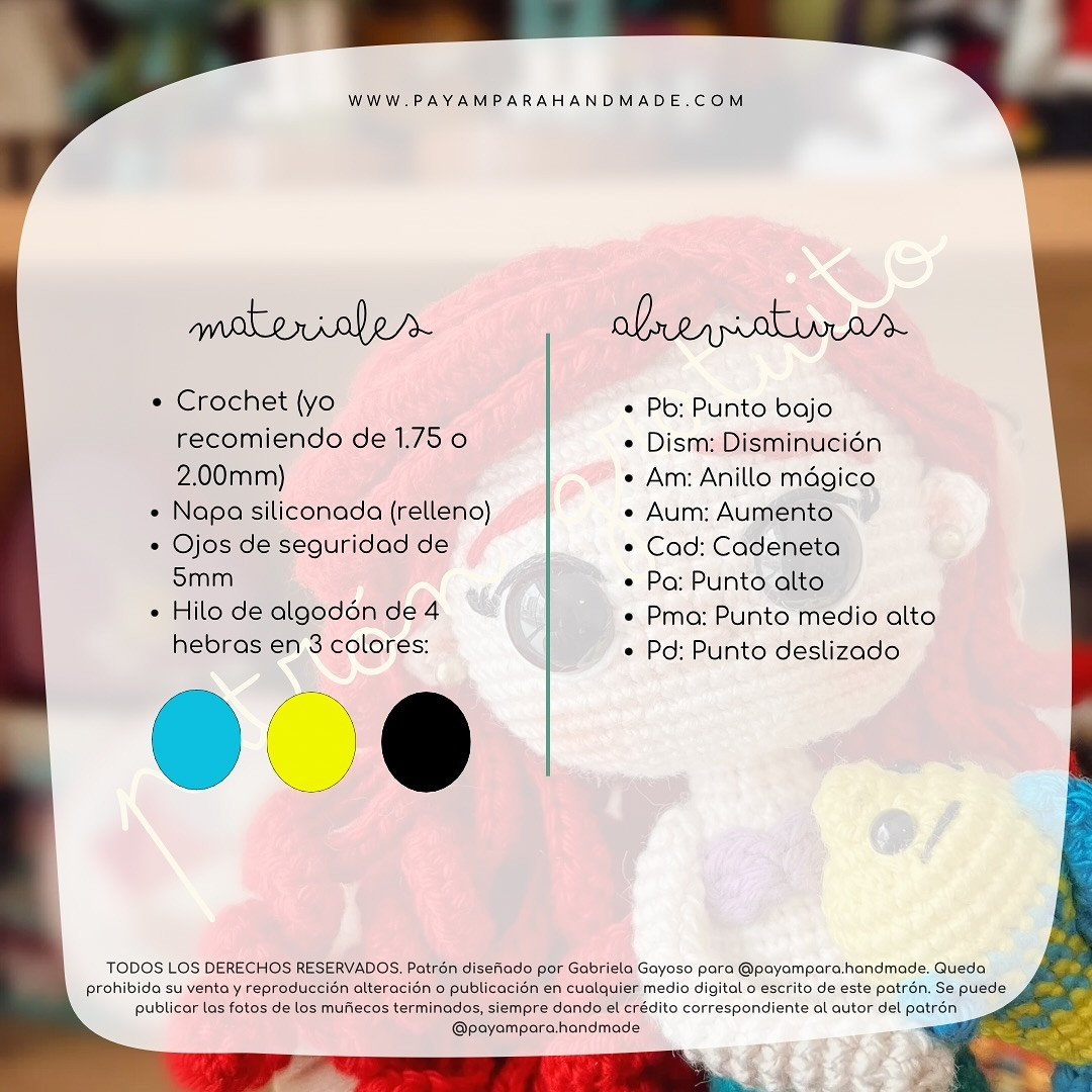 Patrón de amigurumi de sirena con pez gratis