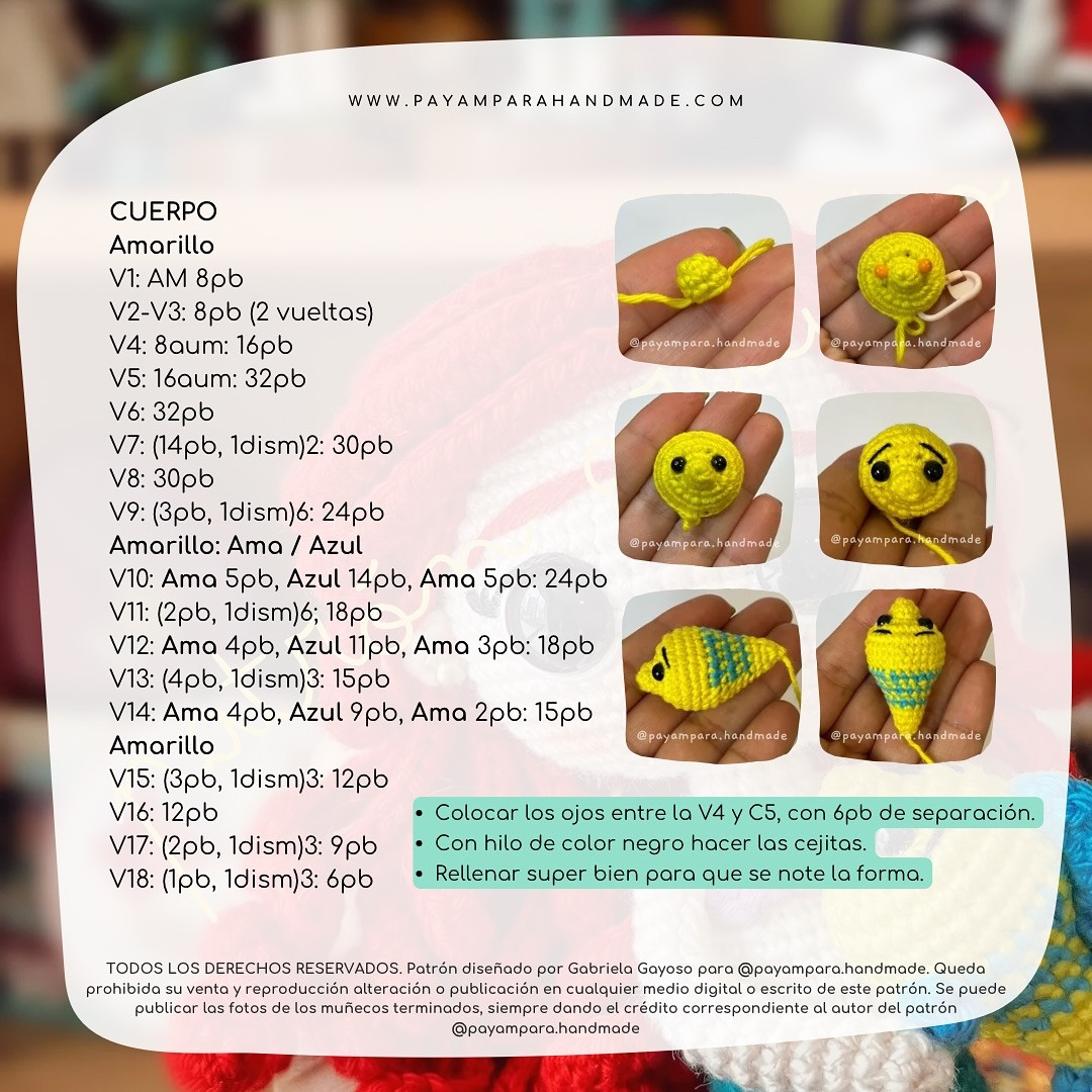 Patrón de amigurumi de sirena con pez gratis