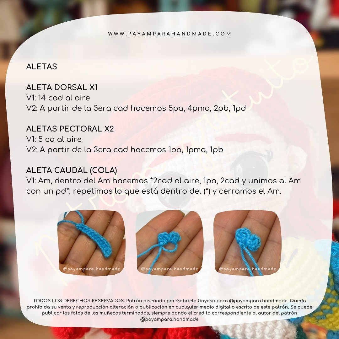 Patrón de amigurumi de sirena con pez gratis