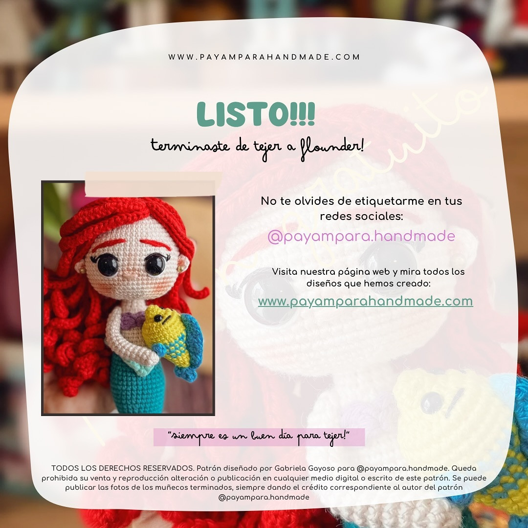 Patrón de amigurumi de sirena con pez gratis