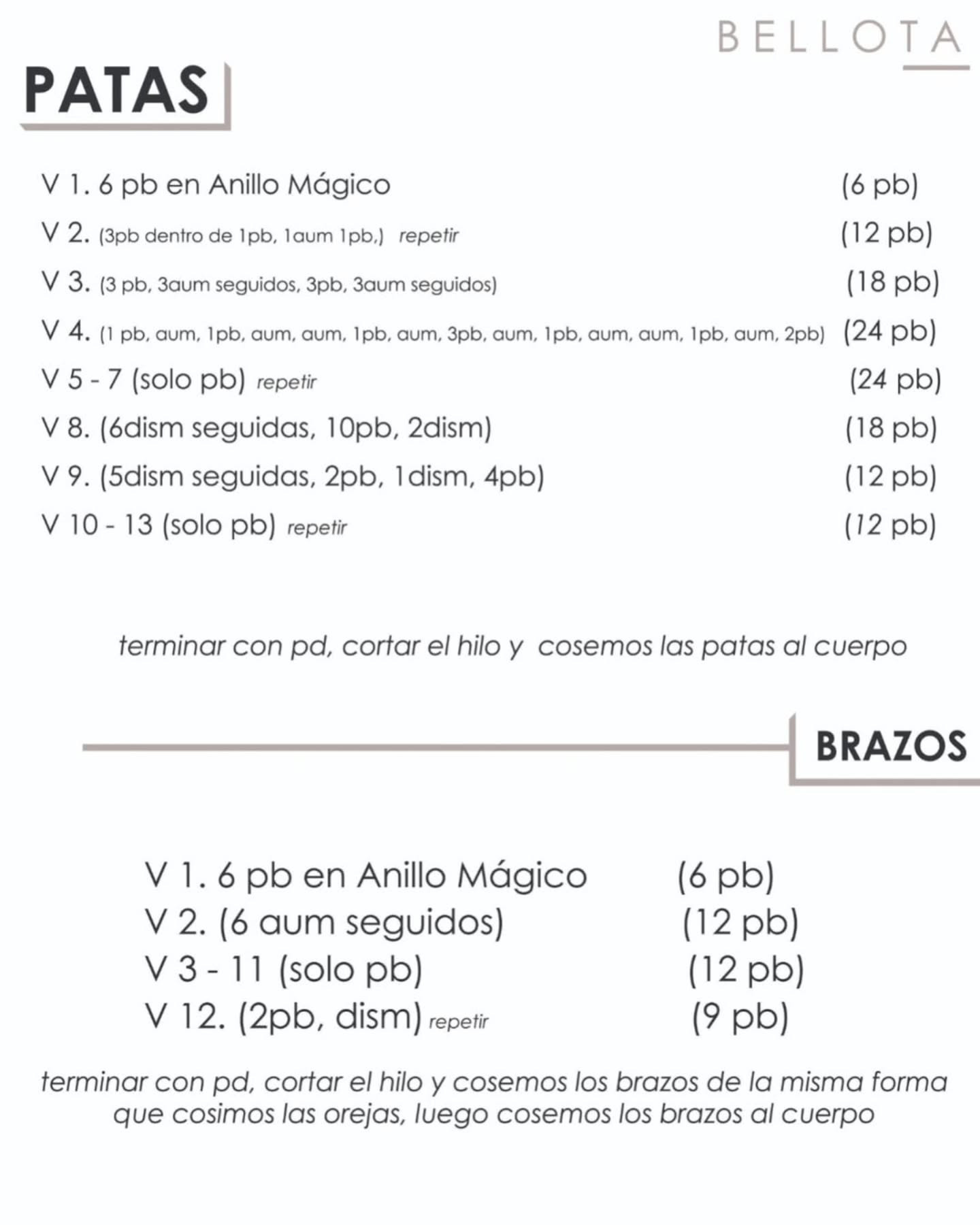 Patrón de amigurumi gratis de Snoopy para principiantes