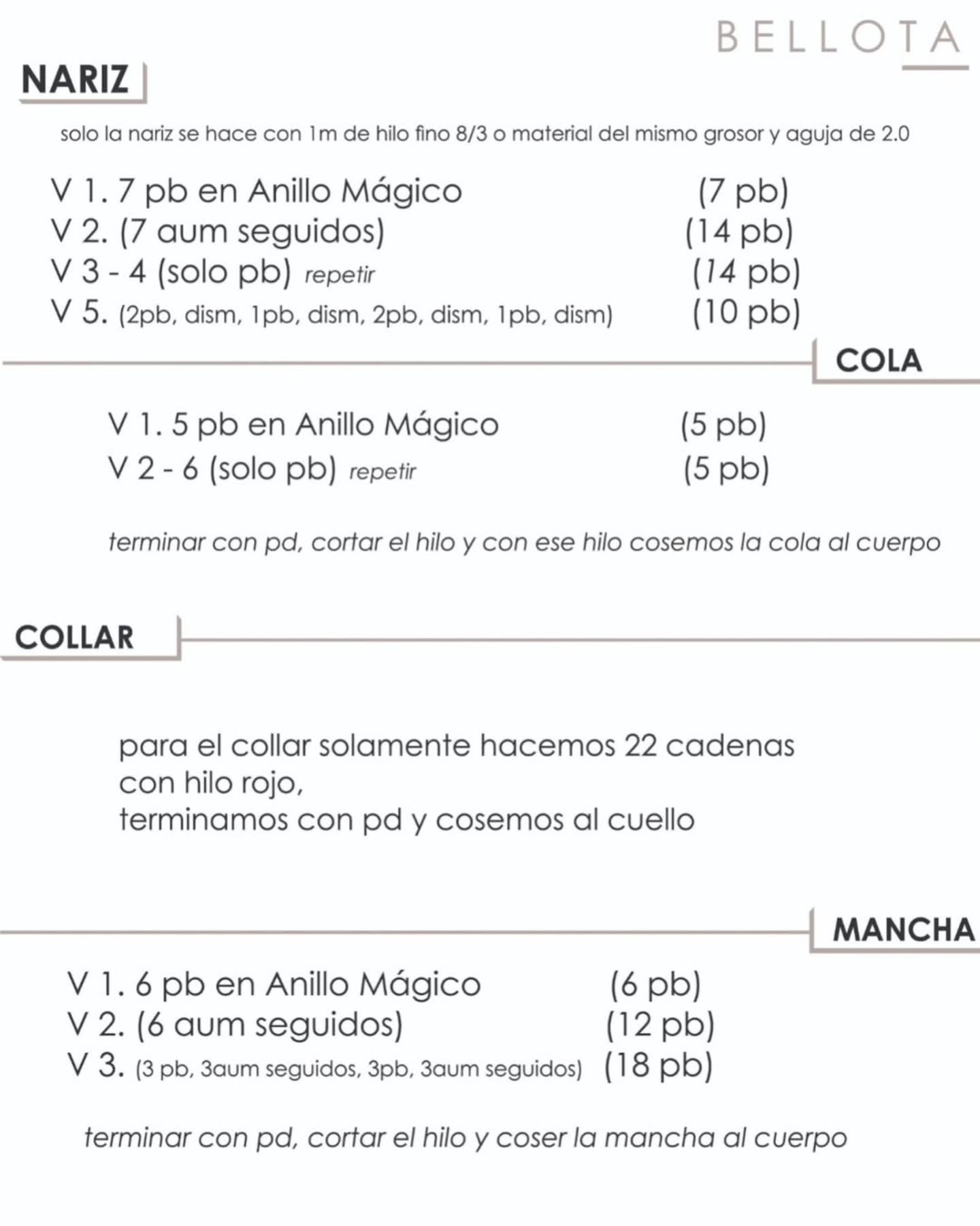 Patrón de amigurumi gratis de Snoopy para principiantes