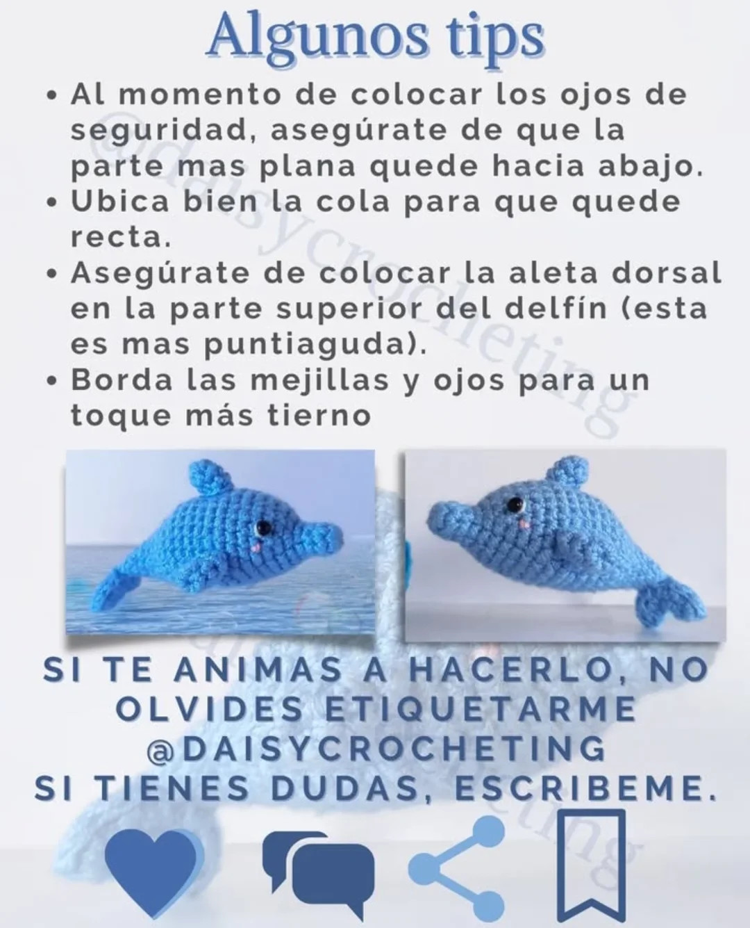 Patrón de crochet gratis: Flippy el delfín adorable