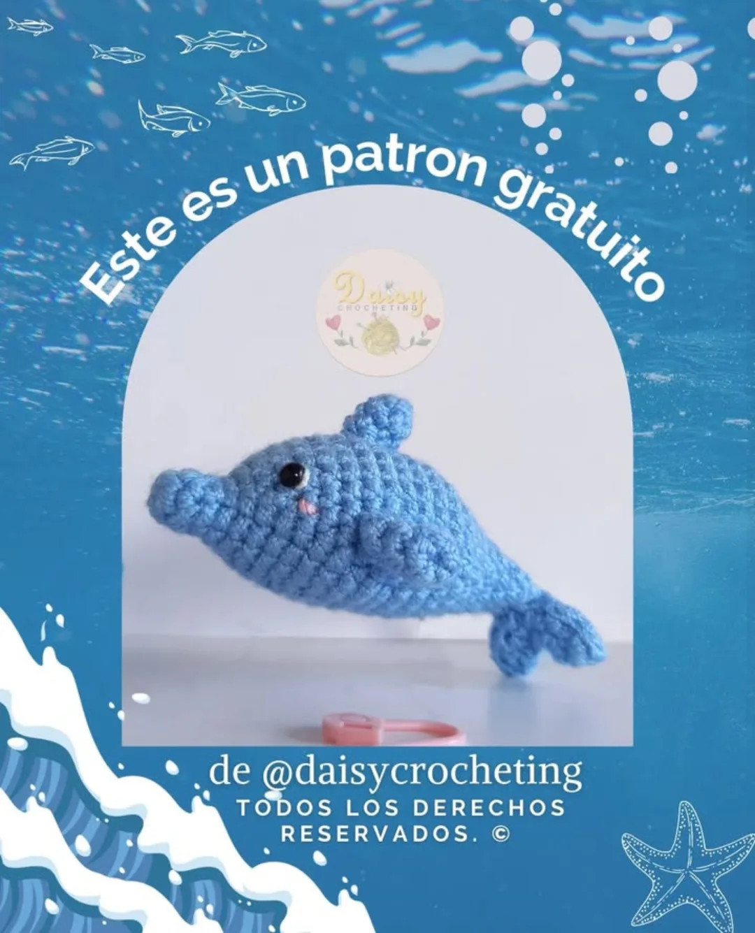 Patrón de crochet gratis: Flippy el delfín adorable