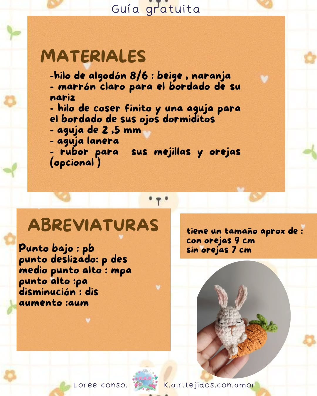 Patrón de crochet gratuito: Corazoncito Conejito adorable