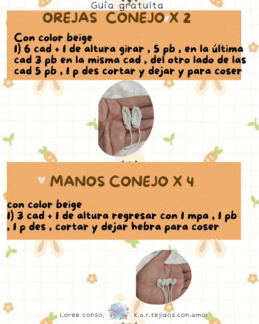 Patrón de crochet gratuito: Corazoncito Conejito adorable