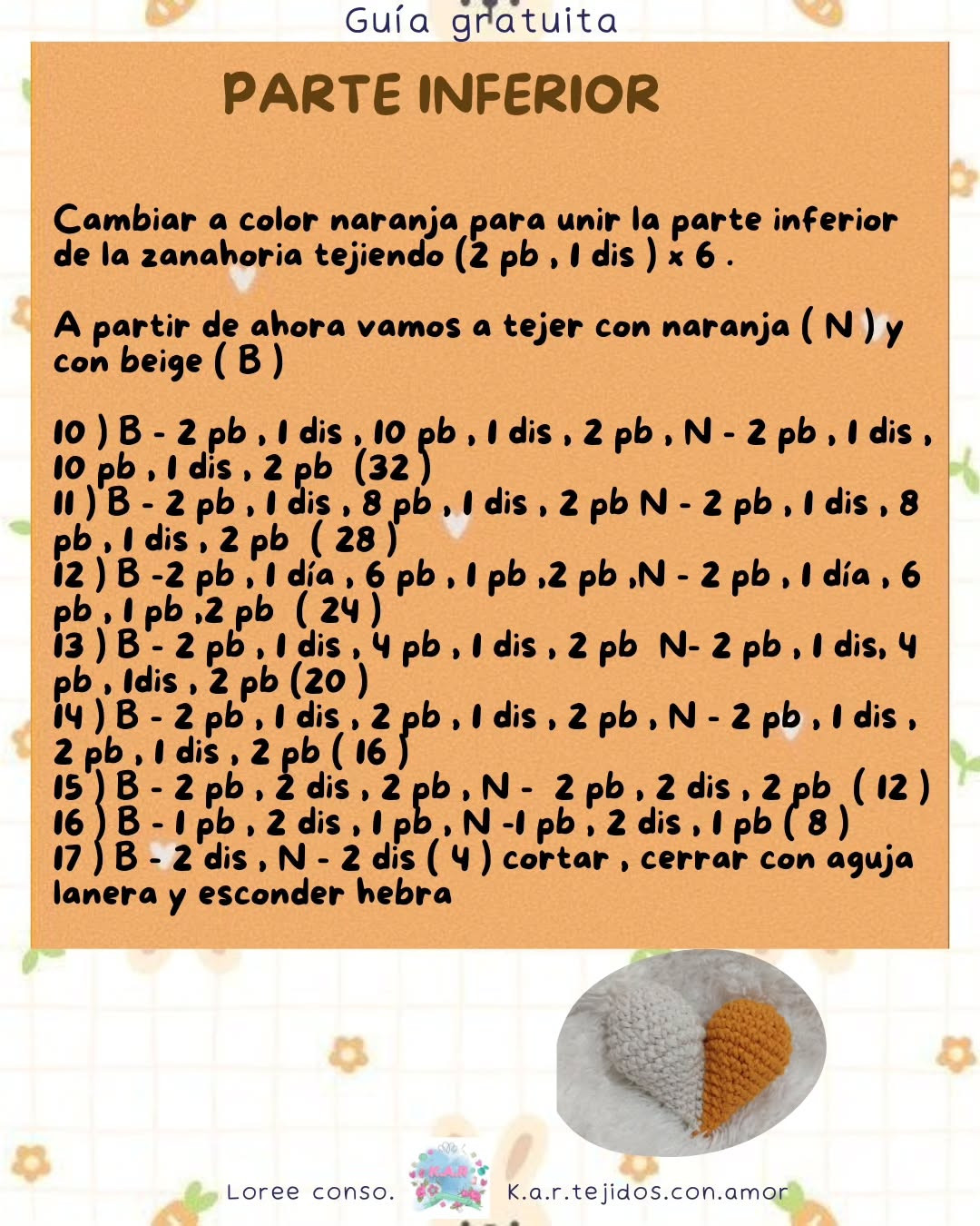 Patrón de crochet gratuito: Corazoncito Conejito adorable