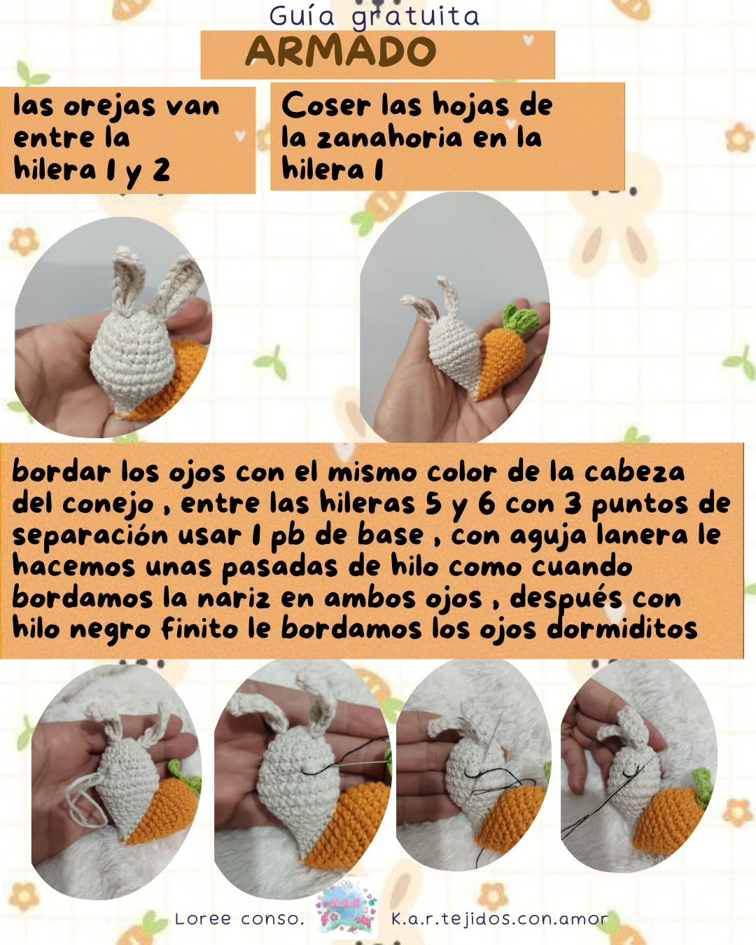 Patrón de crochet gratuito: Corazoncito Conejito adorable