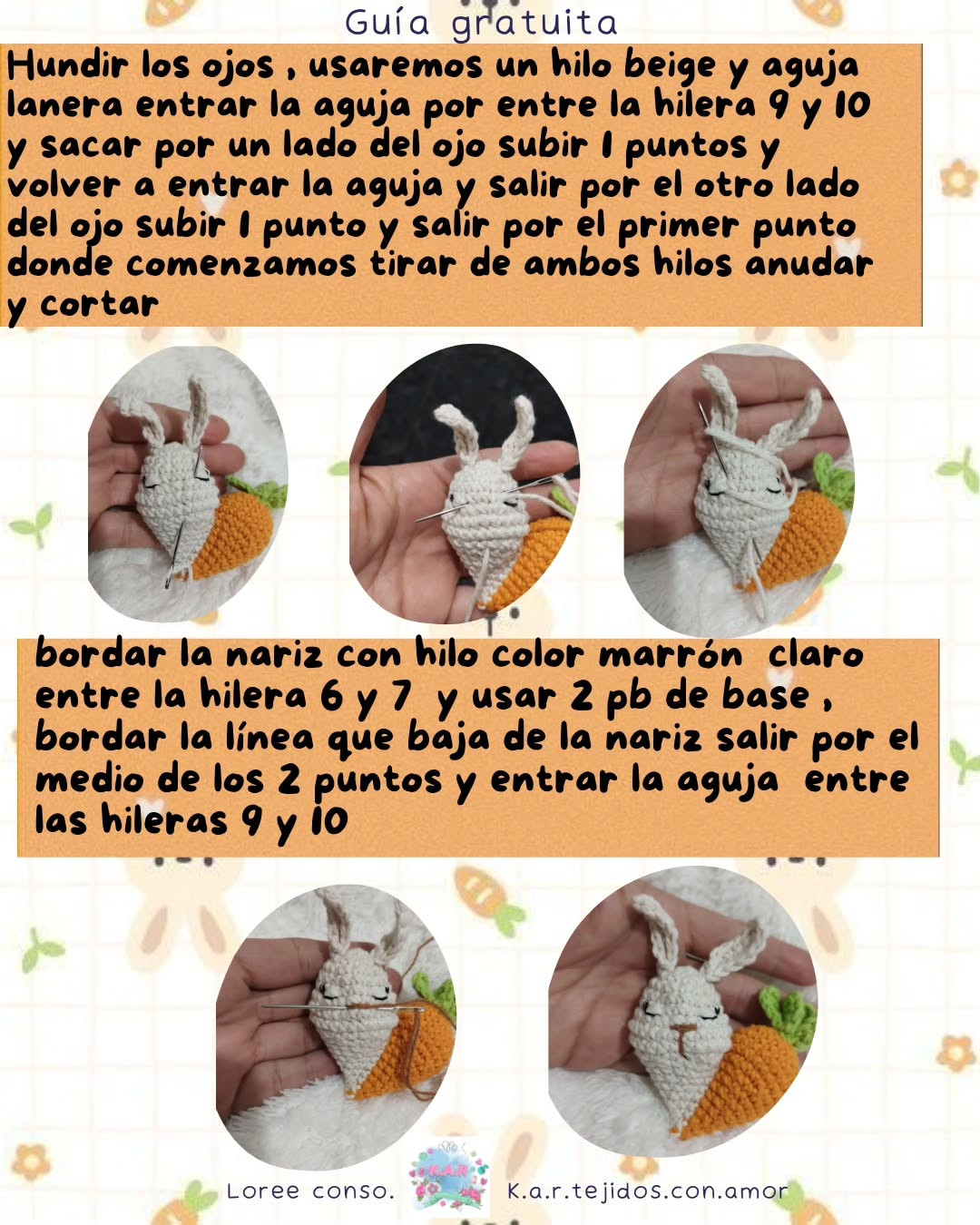 Patrón de crochet gratuito: Corazoncito Conejito adorable