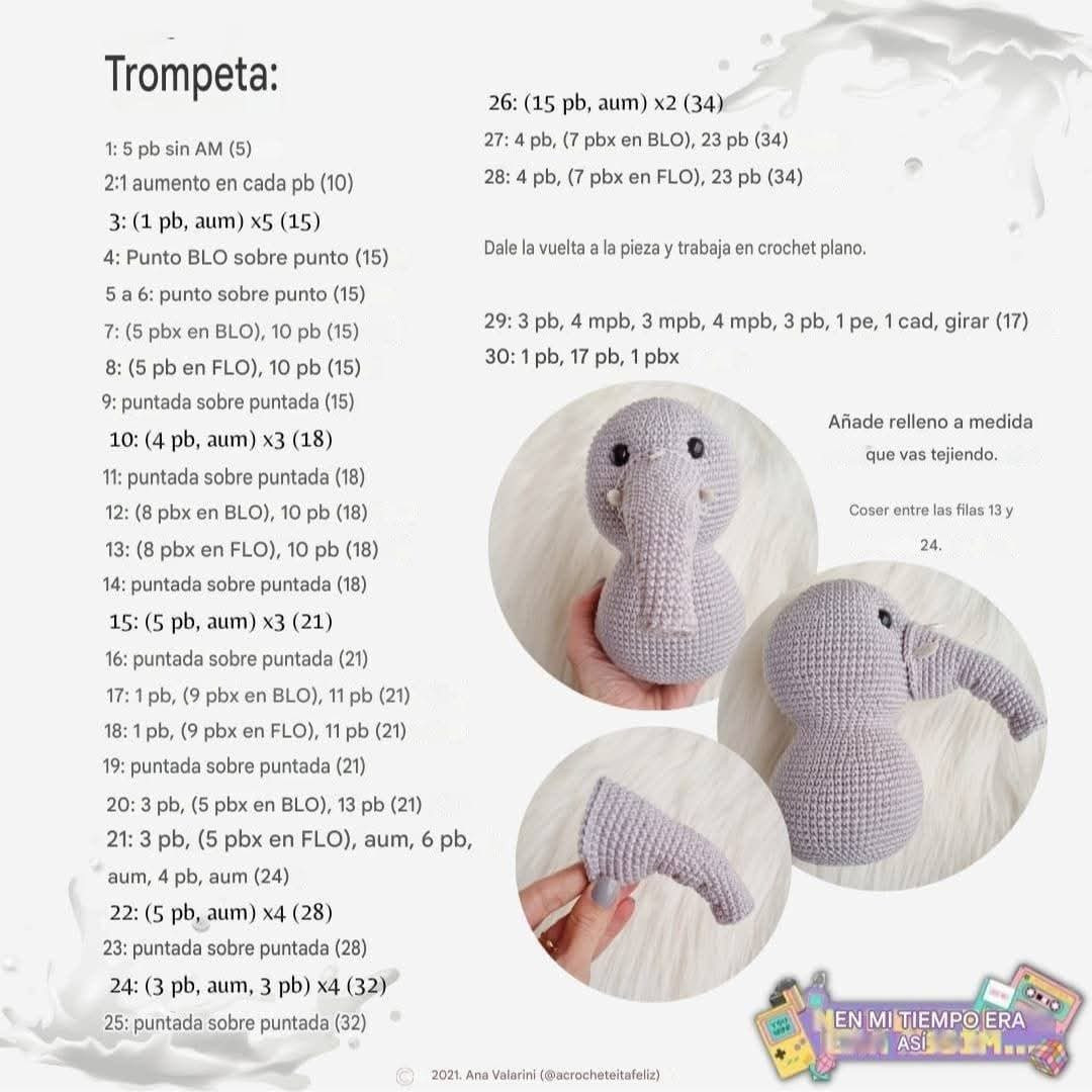 Patrón de elefante Parmalat: tierno y fácil de hacer