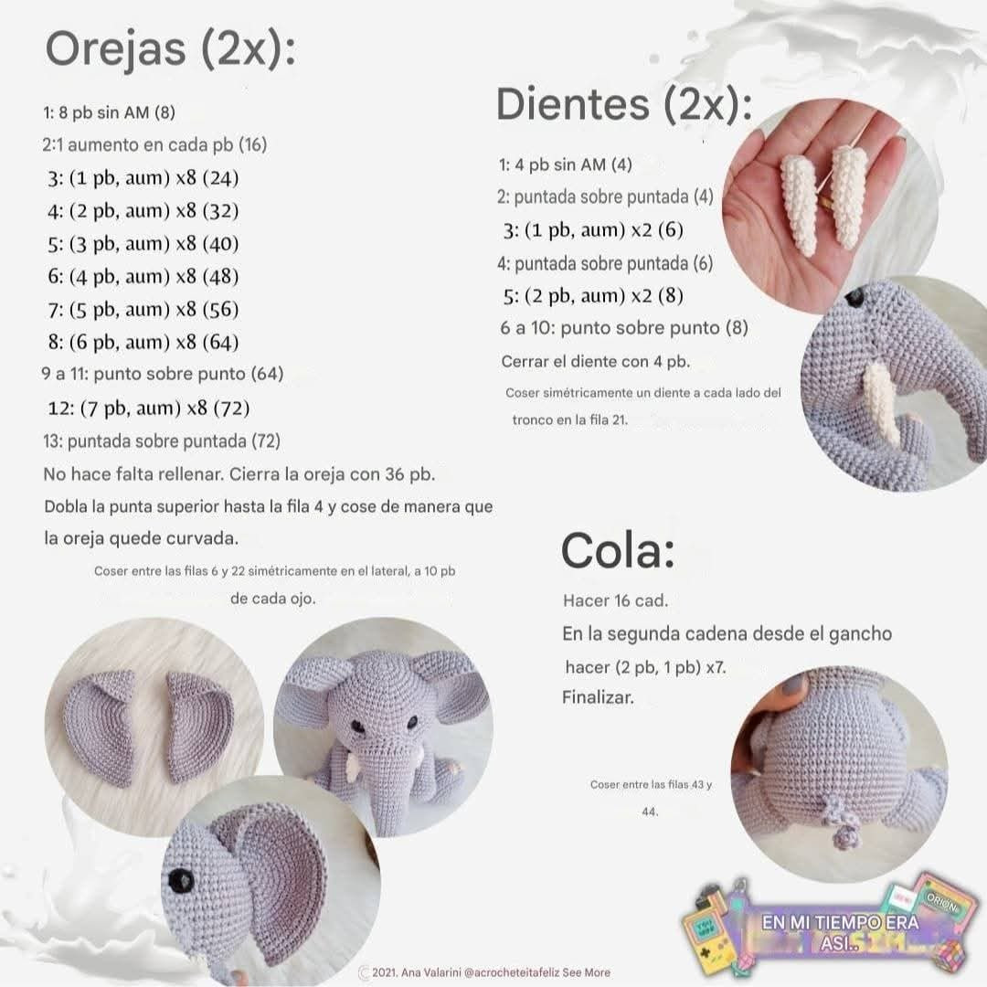 Patrón de elefante Parmalat: tierno y fácil de hacer