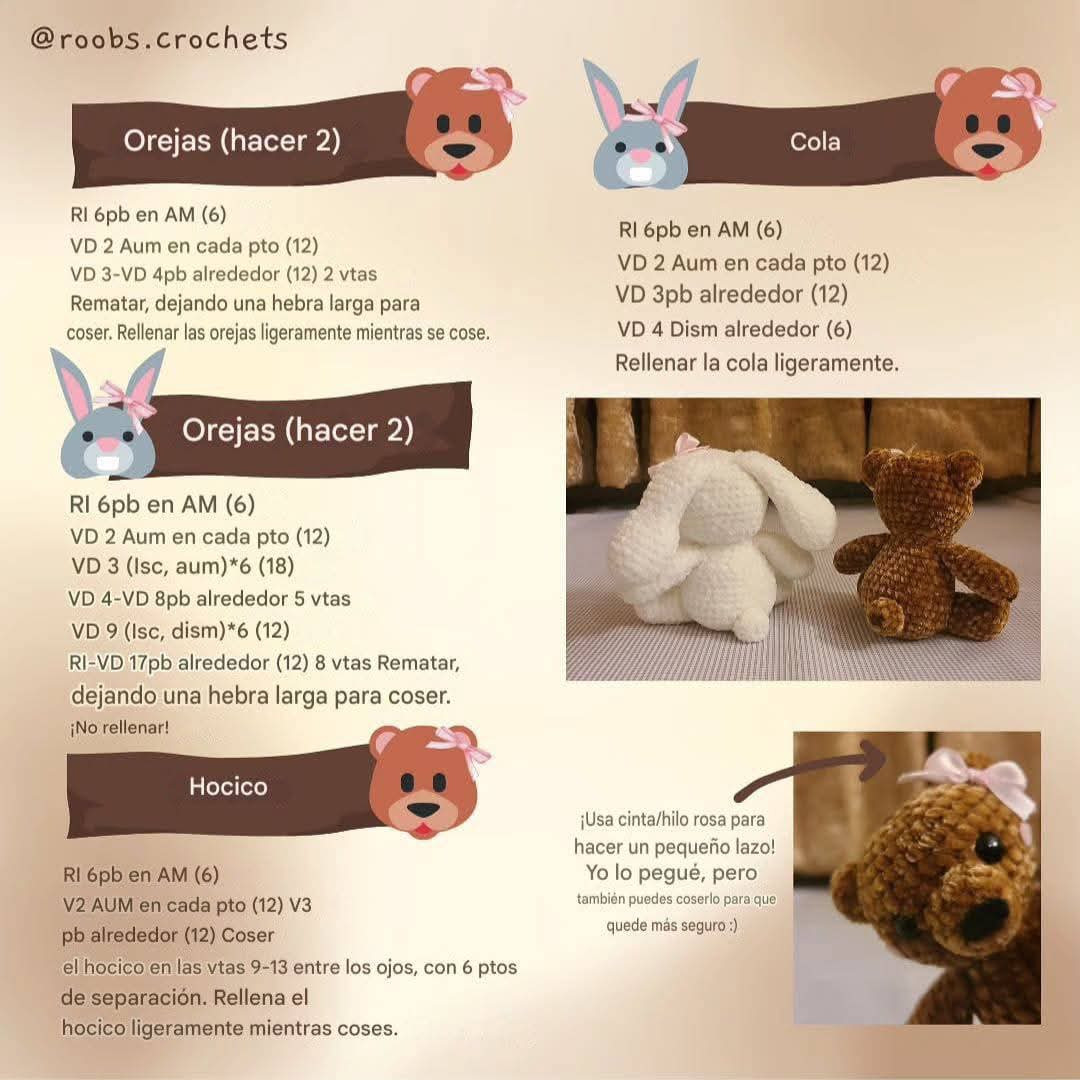 Patrón de ganchillo: Mejores amigos con lazo