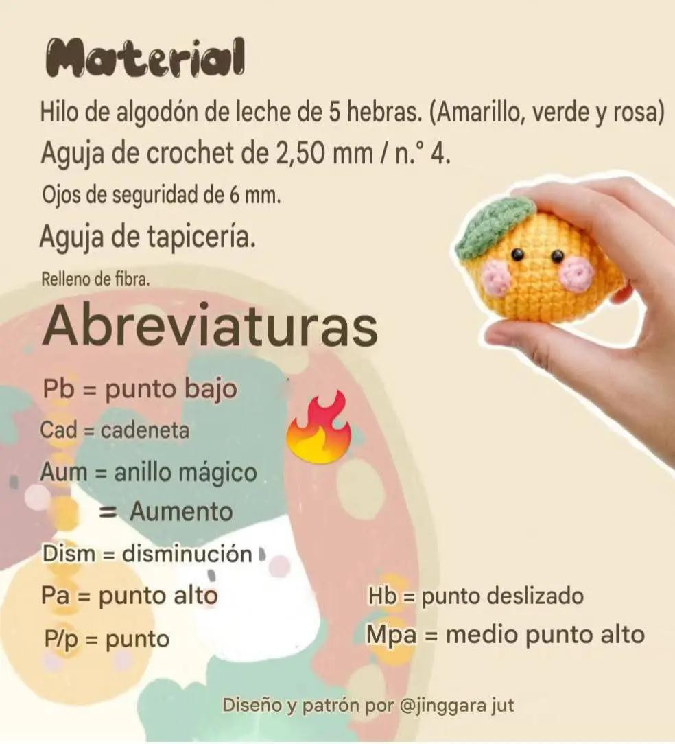 Patrón gratuito de limón amigurumi con diseño adorable