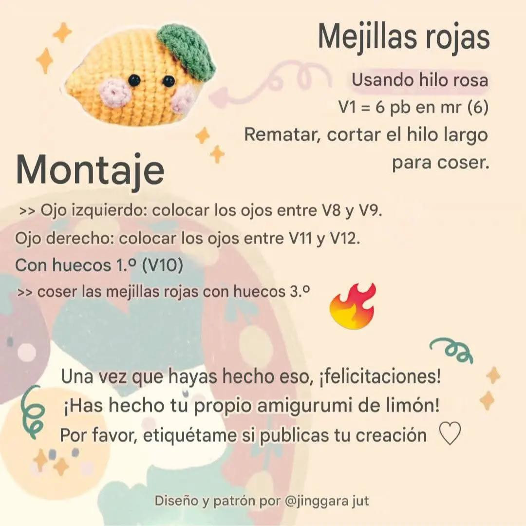 Patrón gratuito de limón amigurumi con diseño adorable