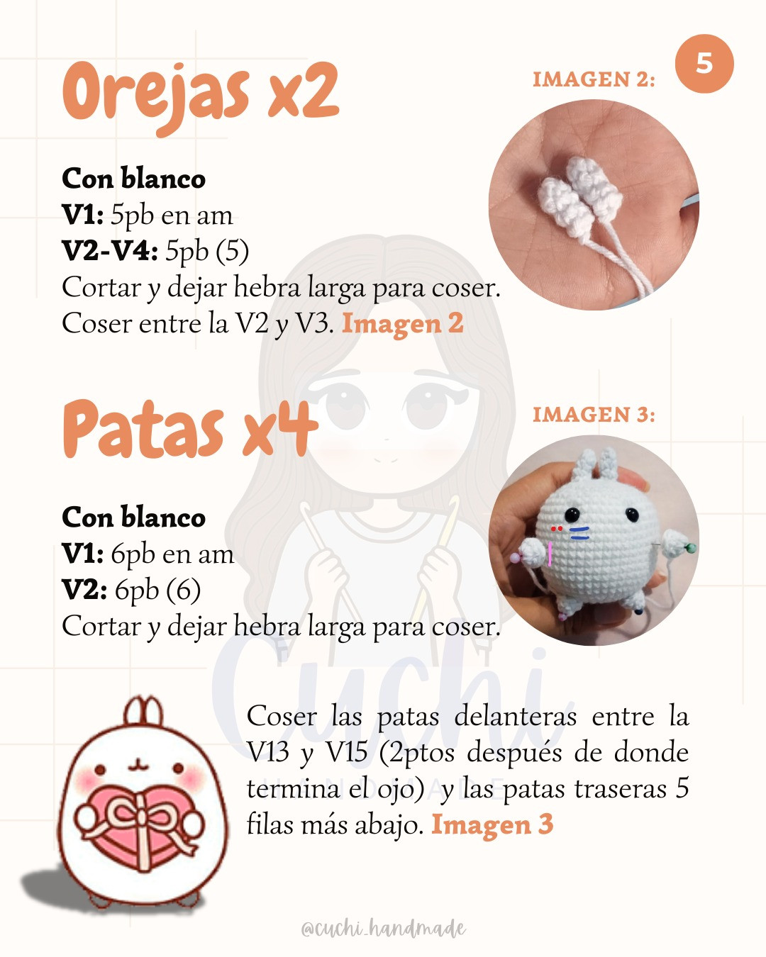 Patrón Gratuito de Molang y Piu Piu Amigurumi