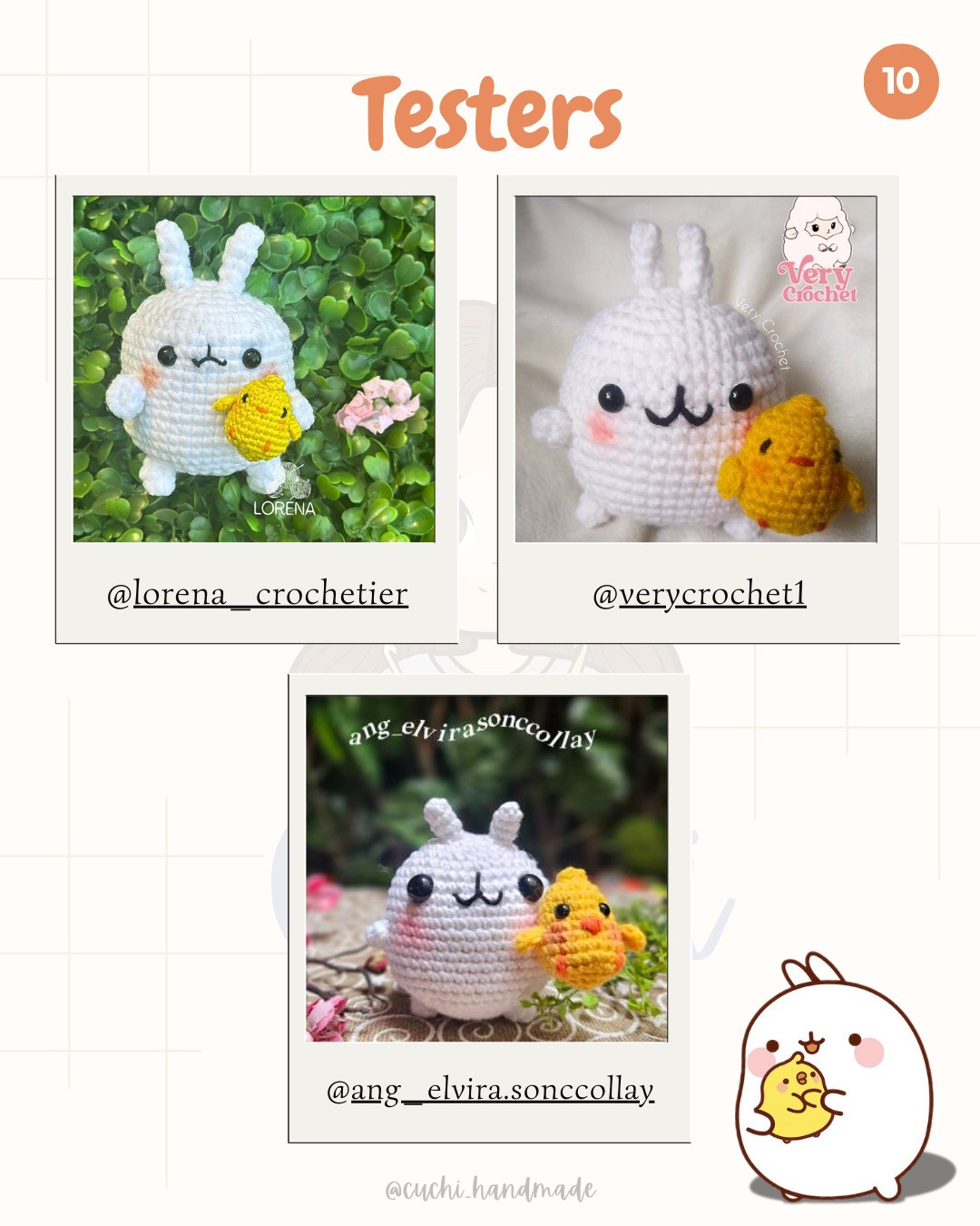 Patrón Gratuito de Molang y Piu Piu Amigurumi