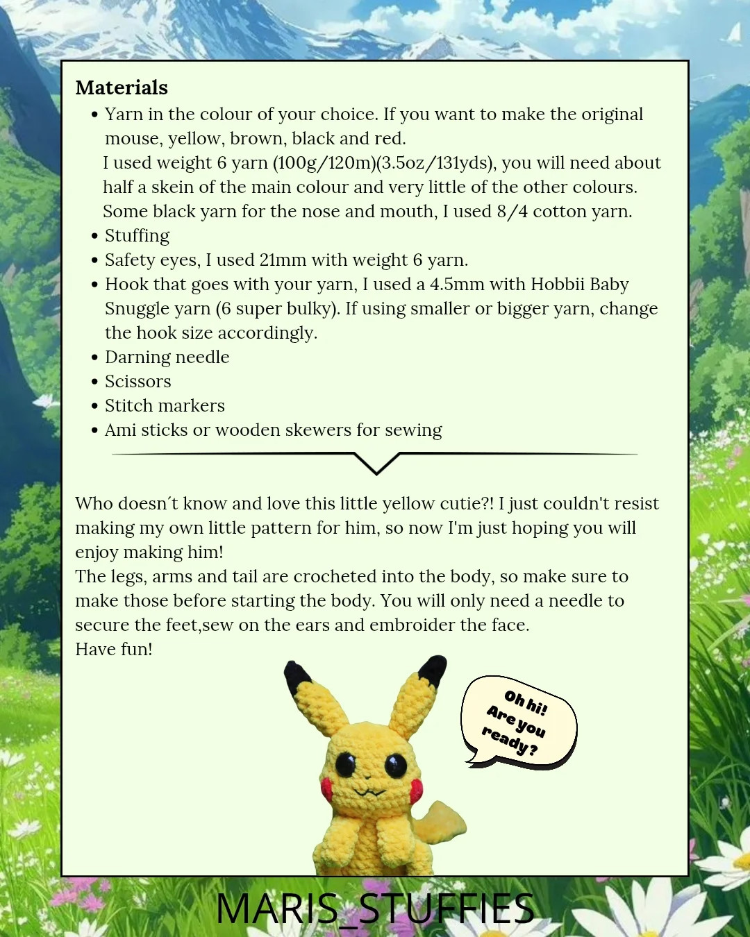 Pikachu Crochet Pattern: A Charming Electric Mouse Plushie