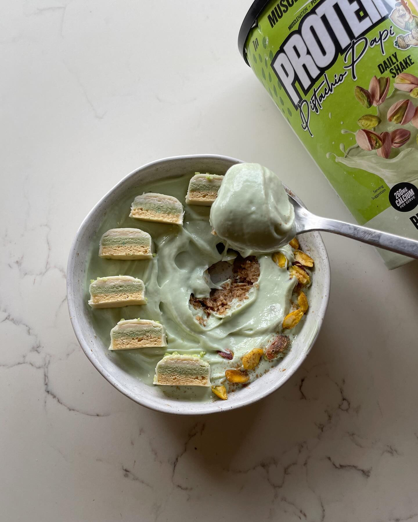 Pistachio Protein Dream: Weetbix Cheesecake Delight