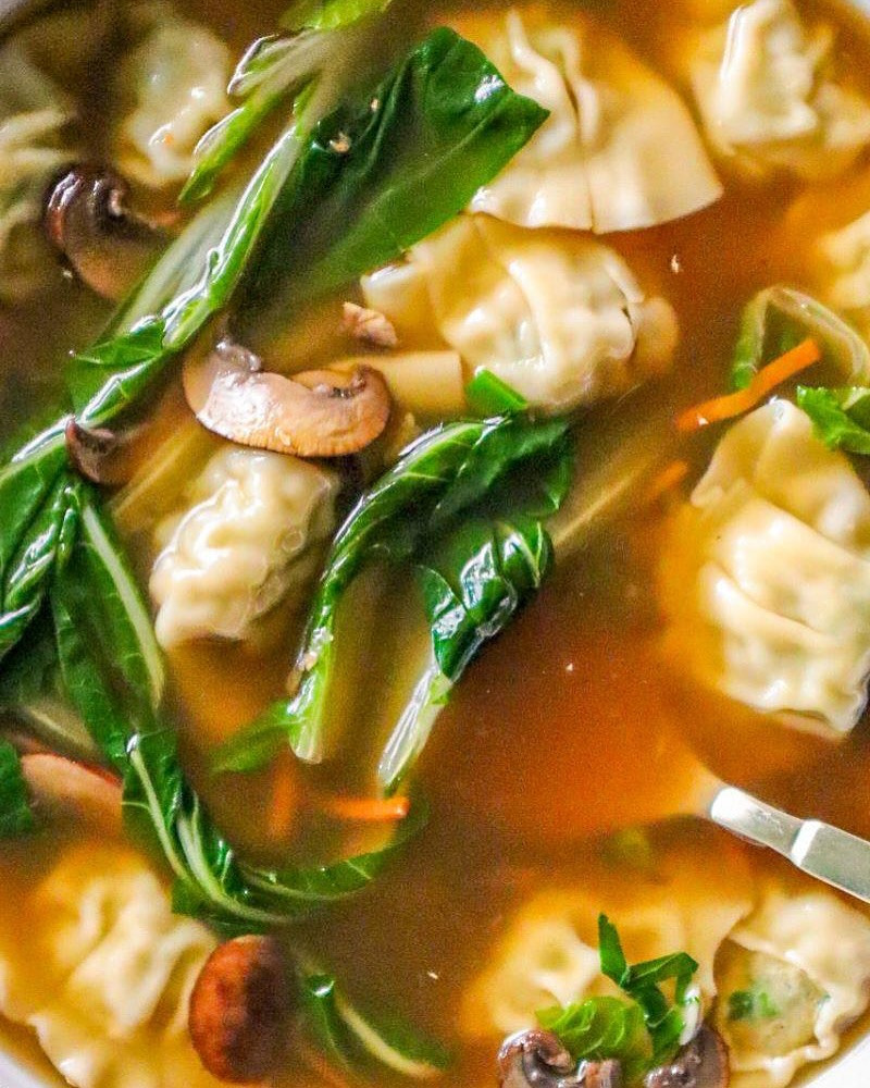 Quick Wonton Veggie Delight Soup