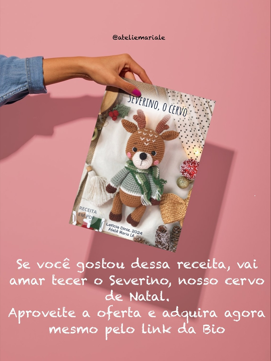 Receita de sacolinha de crochê para doces natalinos.