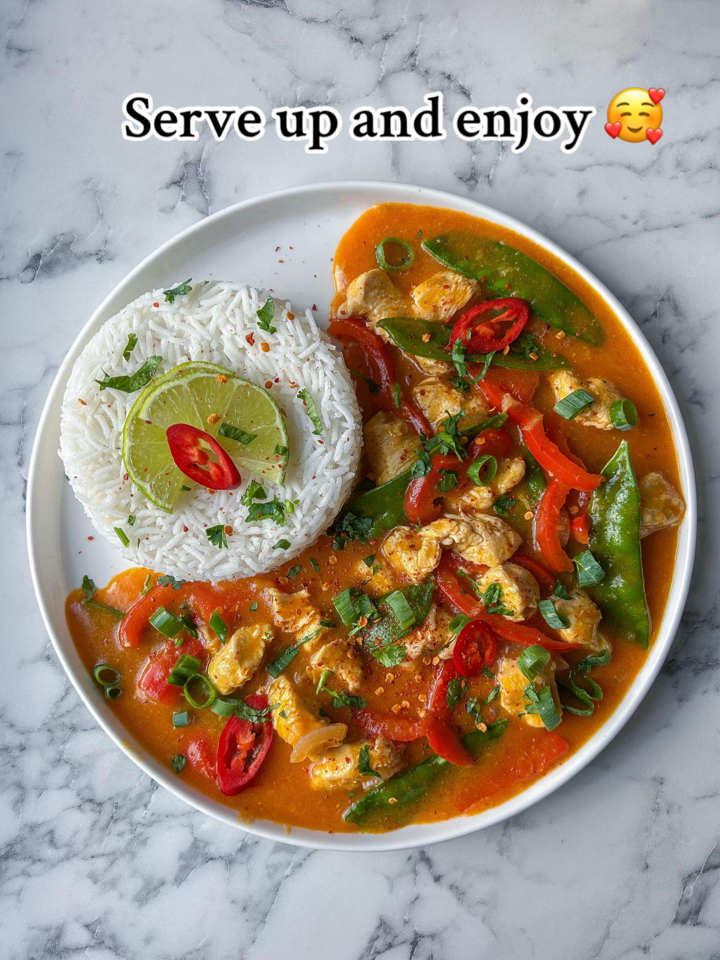 Red Thai curry & rice