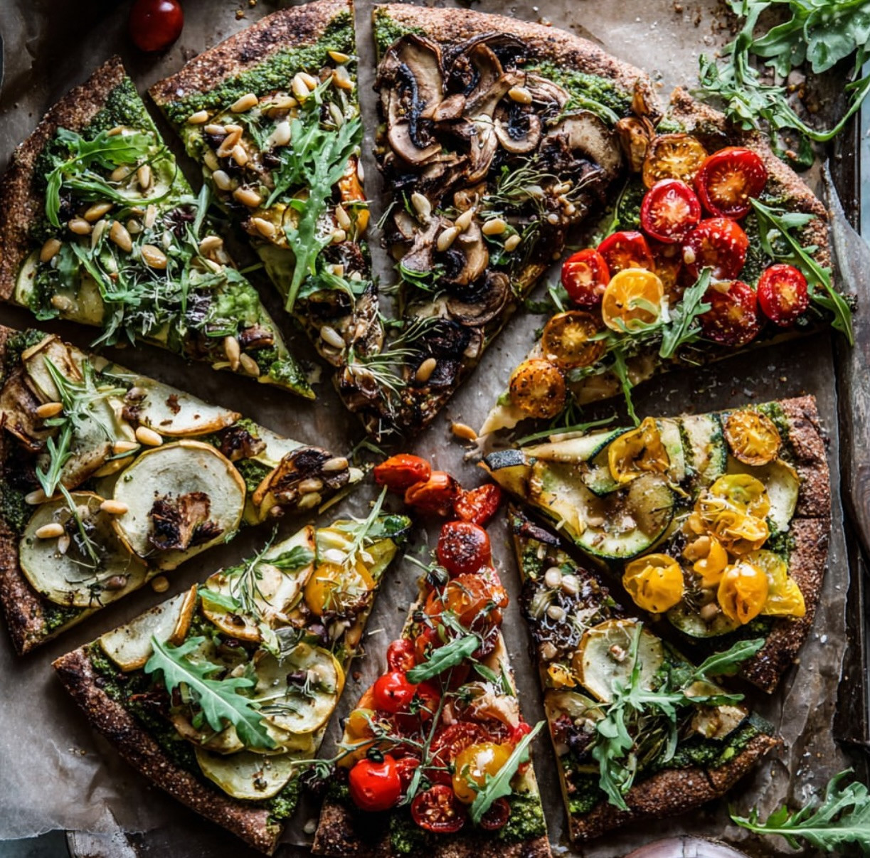 Rustic Pesto Potato Pizzetta Delight