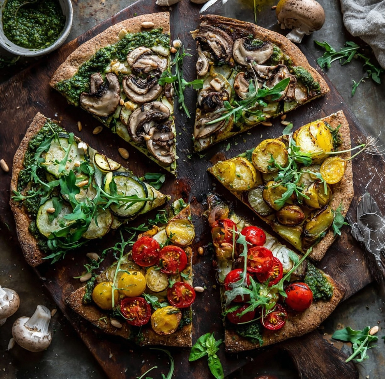 Rustic Pesto Potato Pizzetta Delight
