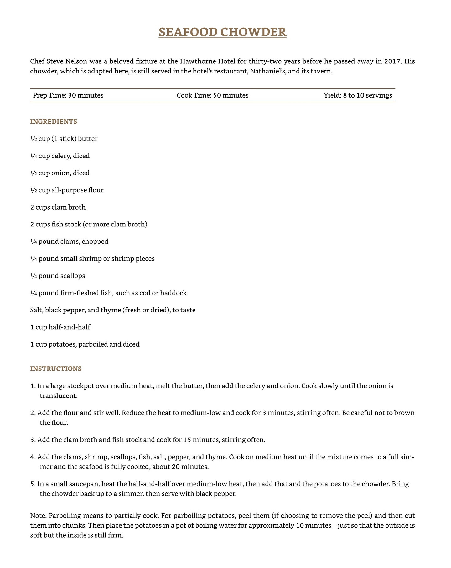 Salem's Spooky Seafood Cauldron Chowder