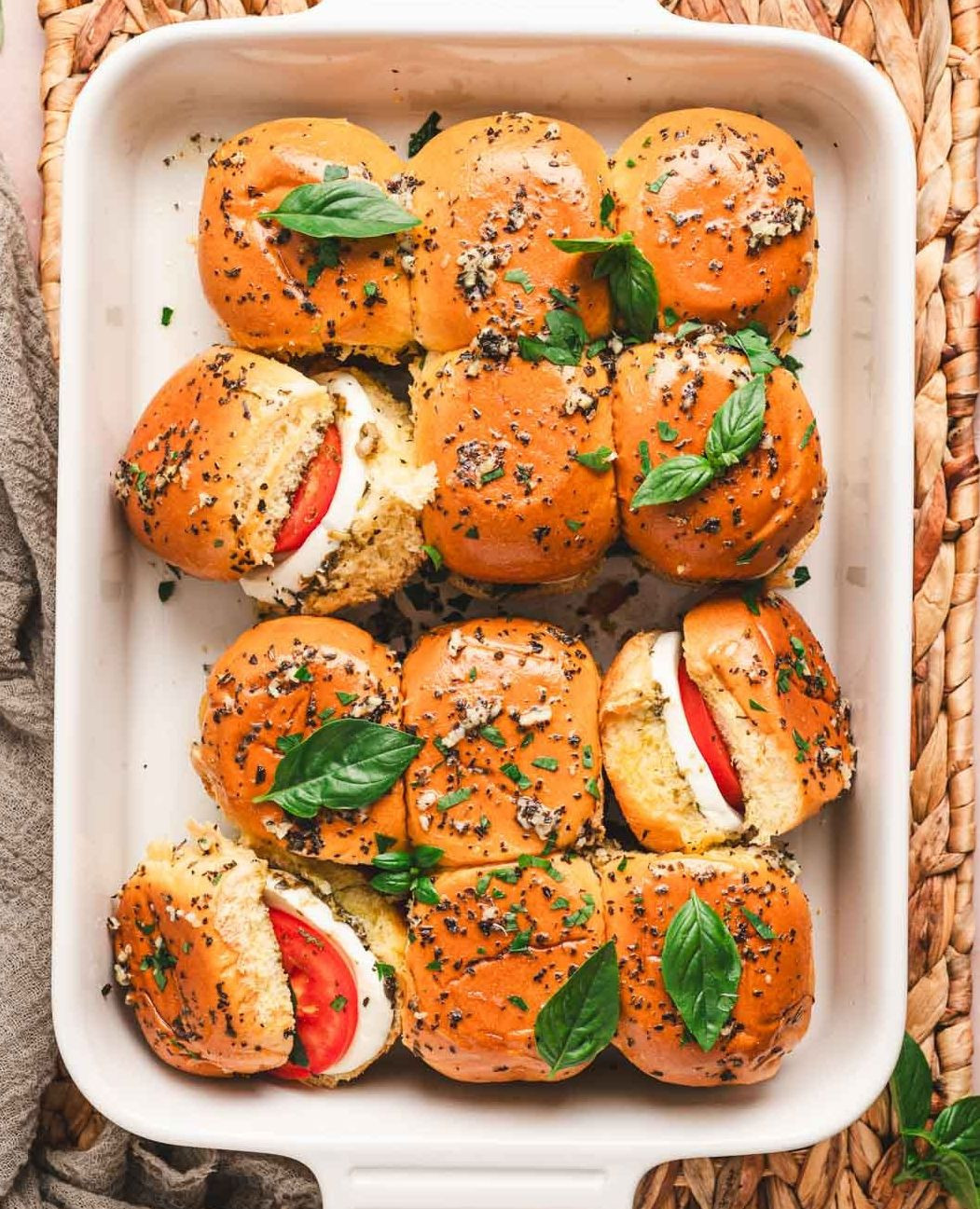 Savory Caprese Sliders with Mozzarella and Basil Delight