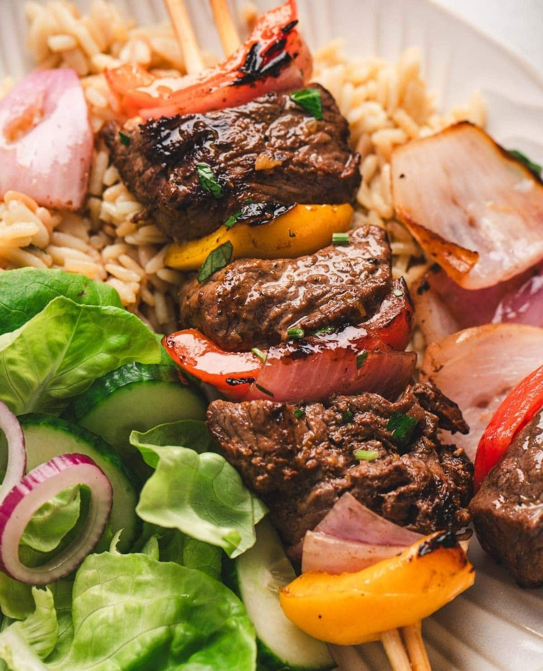 Savory Grilled Steak Skewers with Colorful Veggies