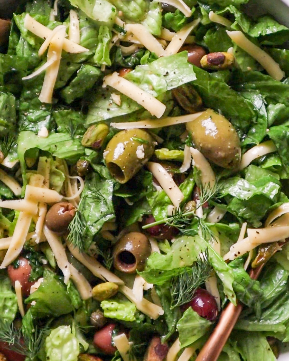 Savory Olive and Gouda Herb Crunch Salad