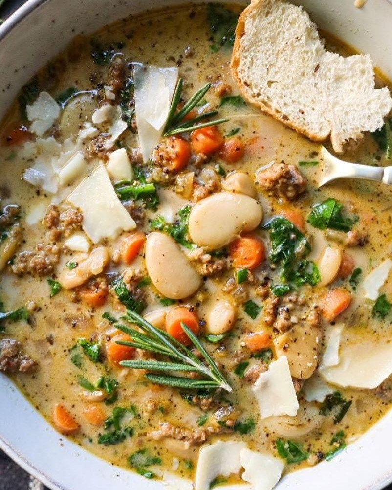 Savory Spicy Sausage & Creamy Bean Delight