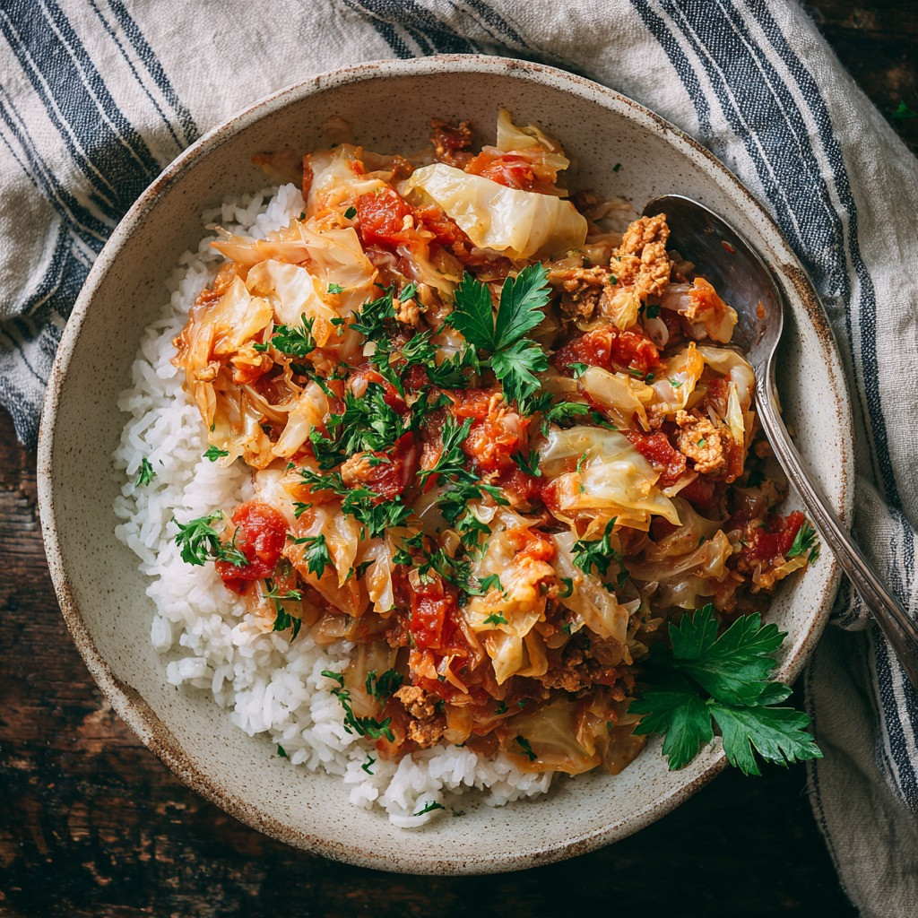 Savory Vegan Cabbage Delight with Smoky Tomato Essence