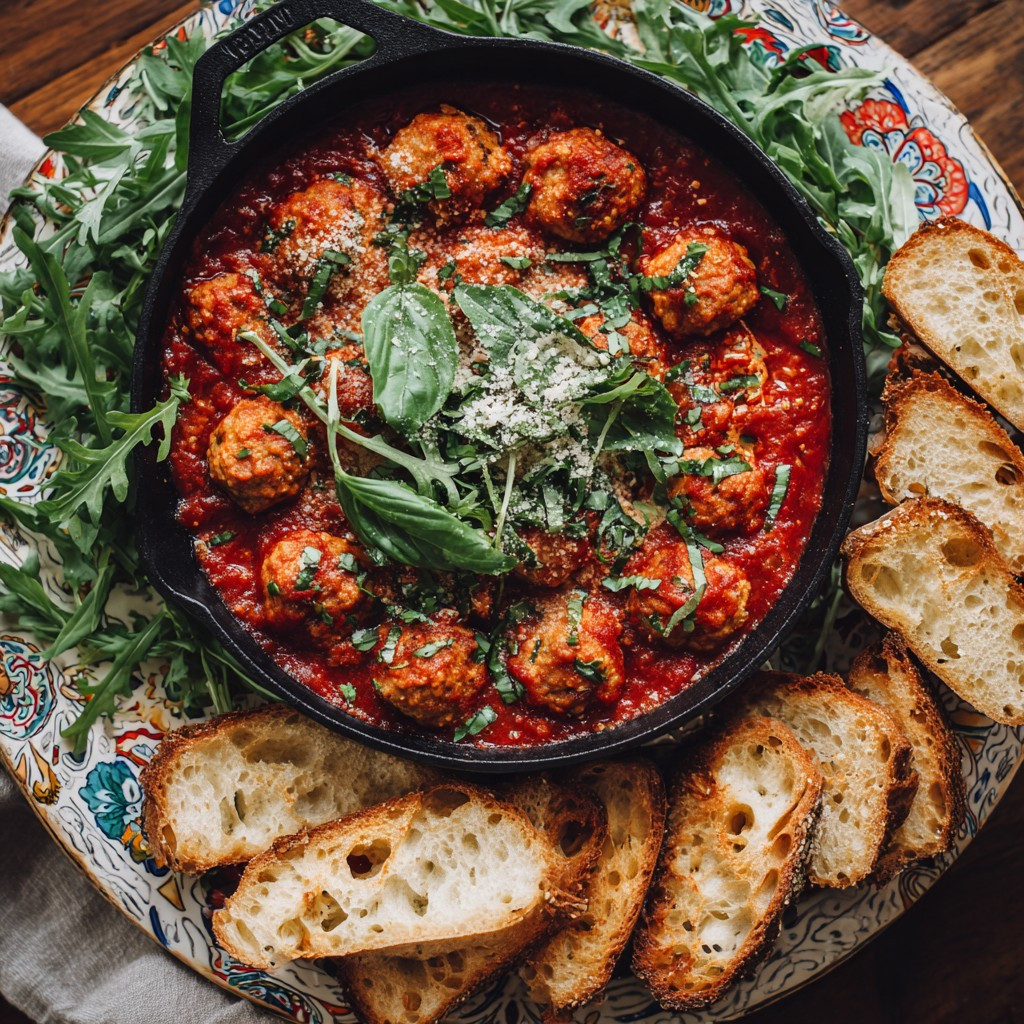 Savory Vegan Mushroom Meatballs with Garlic Bread