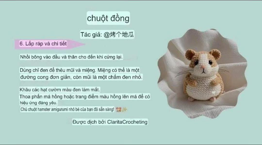 SERIES “MỖI NGÀY 1 CHART MÓC LEN” chuột đồng
