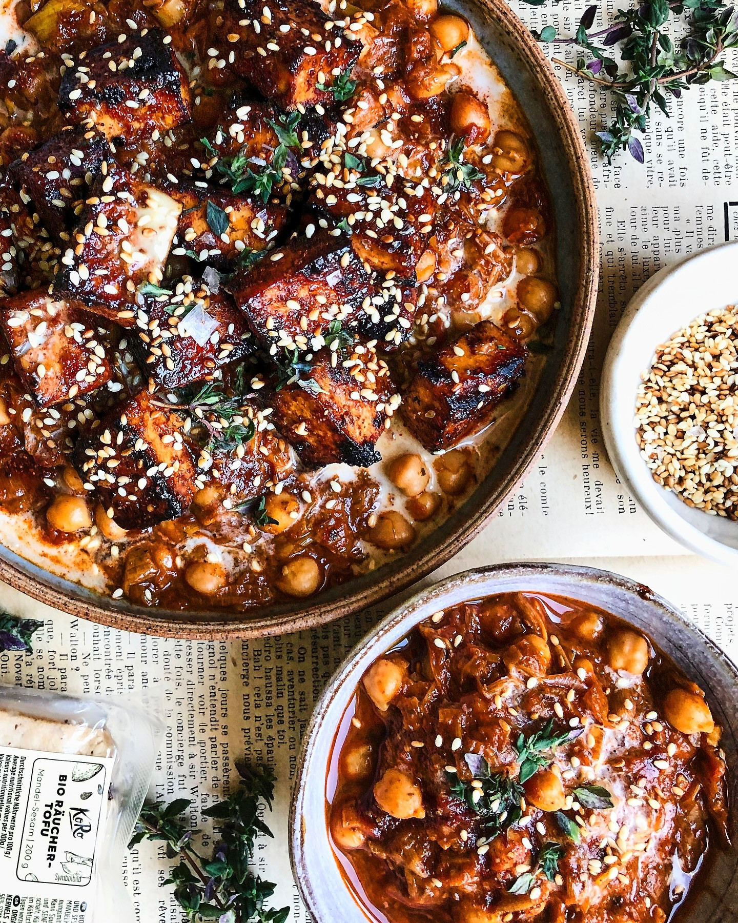 Smoky Balsamic Tofu with Chickpeas Delight