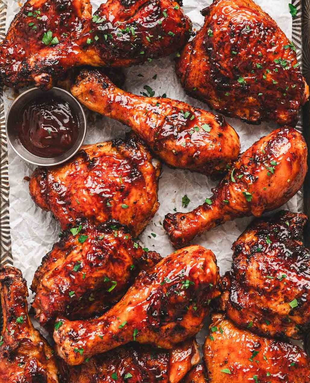 Smoky Grilled BBQ Chicken with Caramelized Sauce