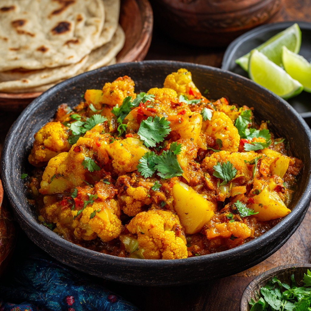 Spicy Potato and Cauliflower Delight with Cilantro