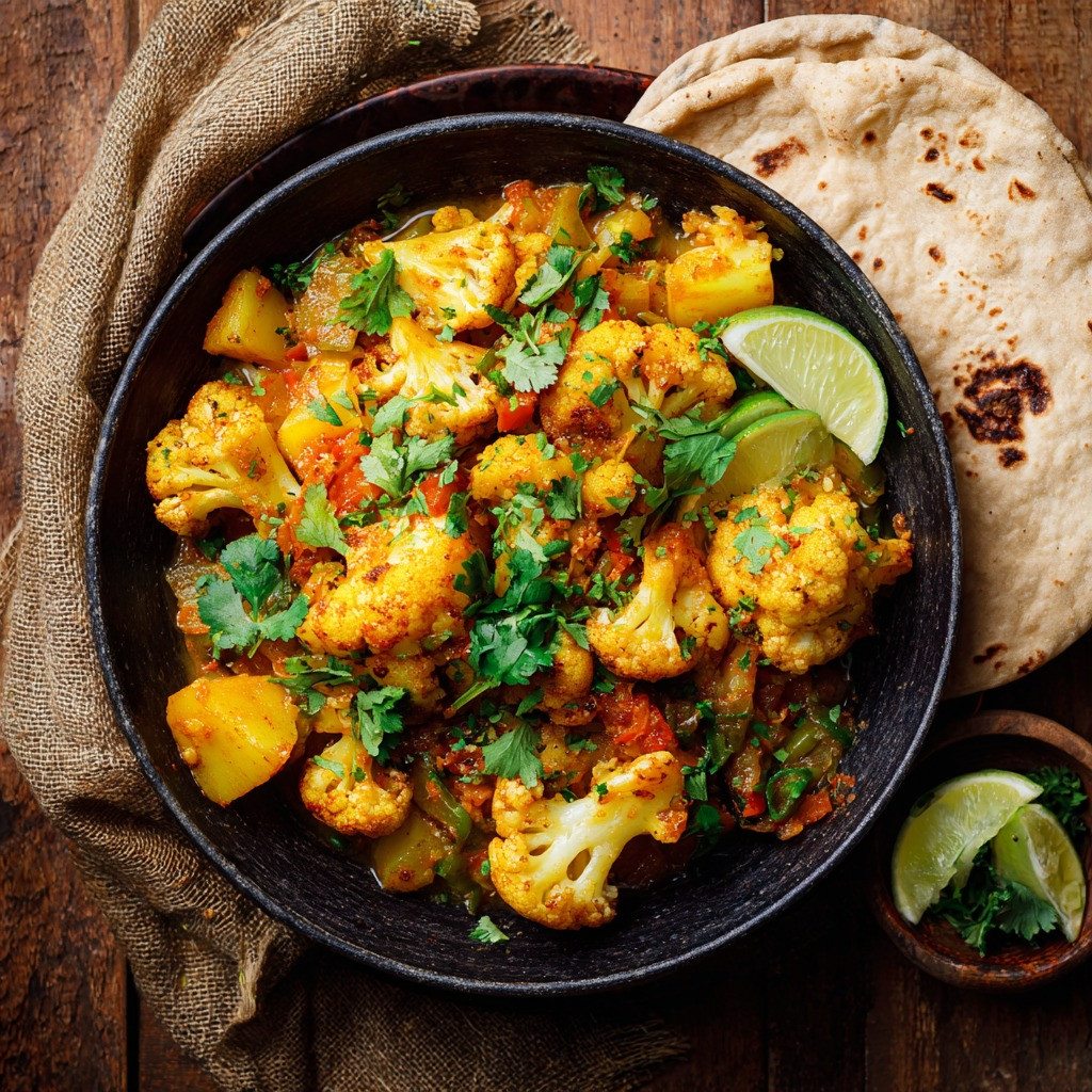 Spicy Potato and Cauliflower Delight with Cilantro
