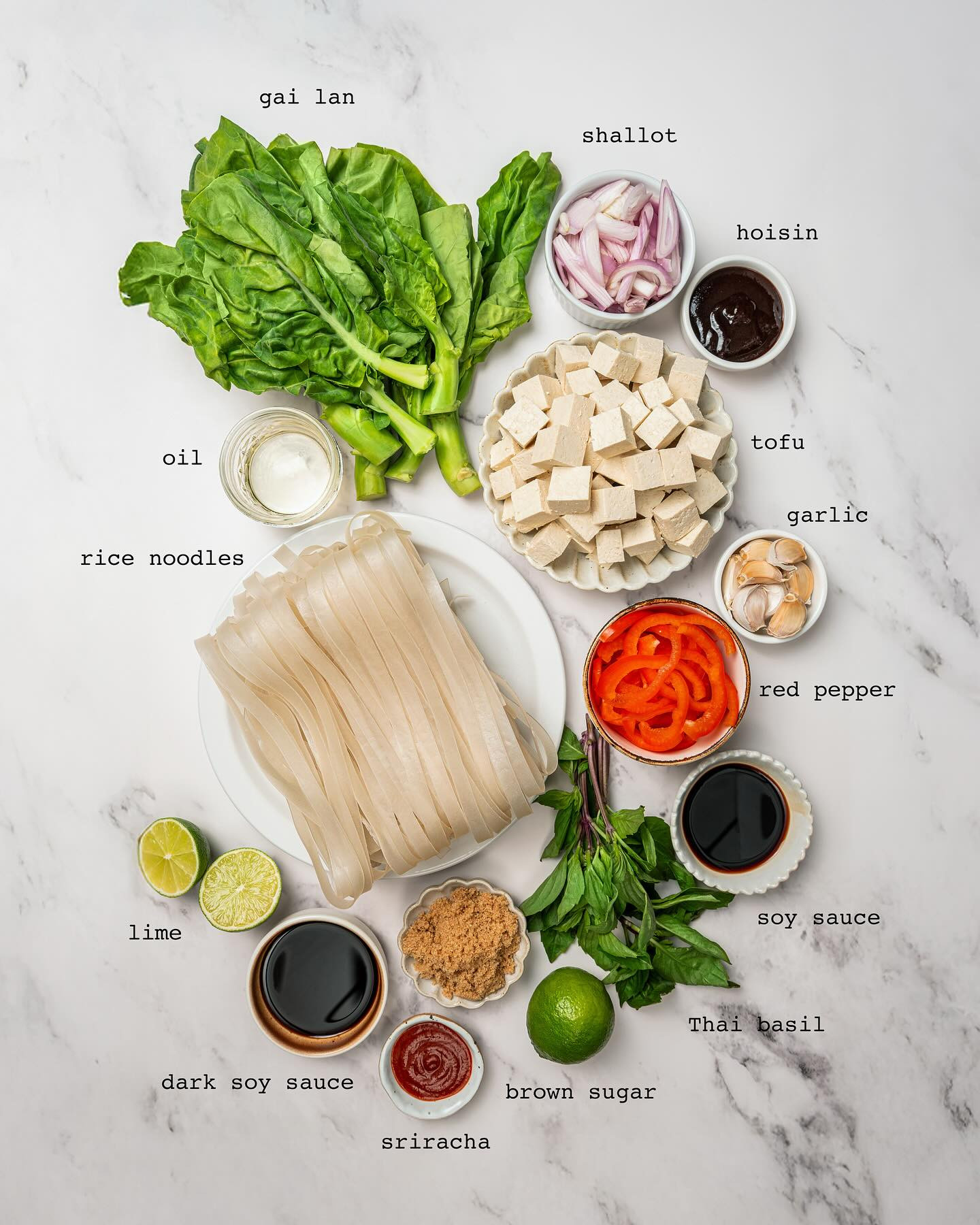 Spicy Vegan Drunken Noodles with Basil and Tofu