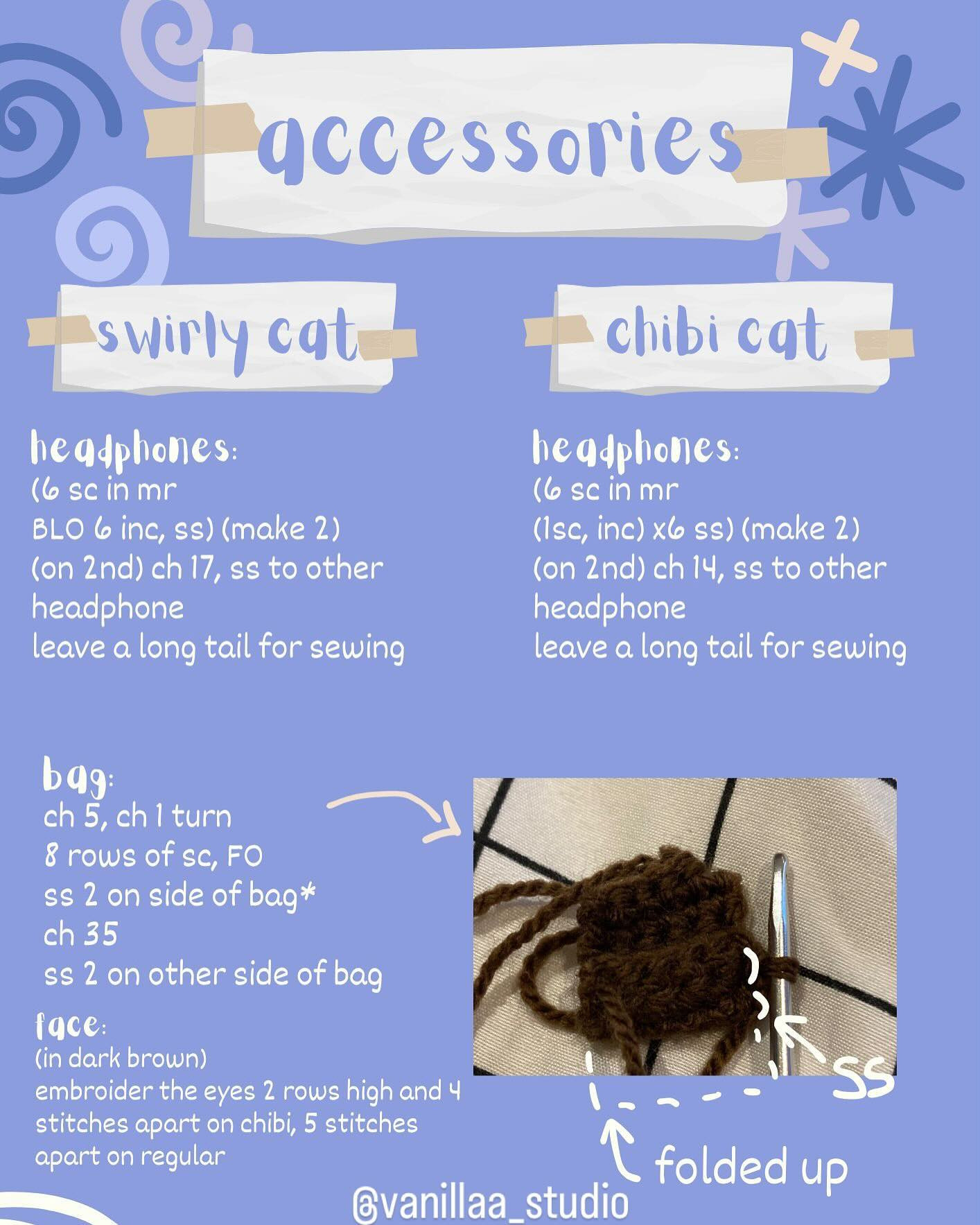 Swirly Cat Crochet Pattern: Free 2-in-1 Chibi Keychain