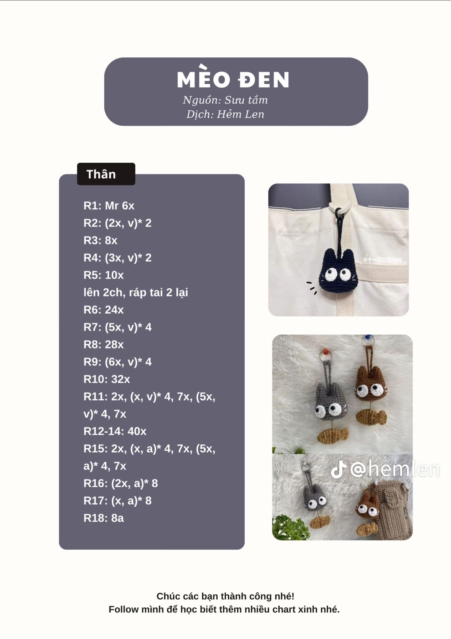 Tổng hợp mẫu móc mini (Phần 2) với thiết kế dễ thương